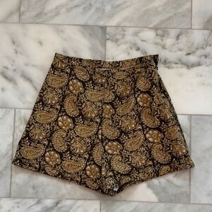 Elegant Paisley High Waist Shorts